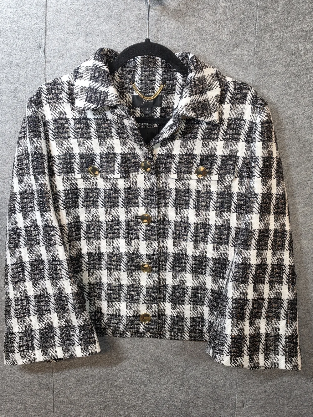 J.Crew Bjork Tweed Wide-Sleeve Lady Jacket